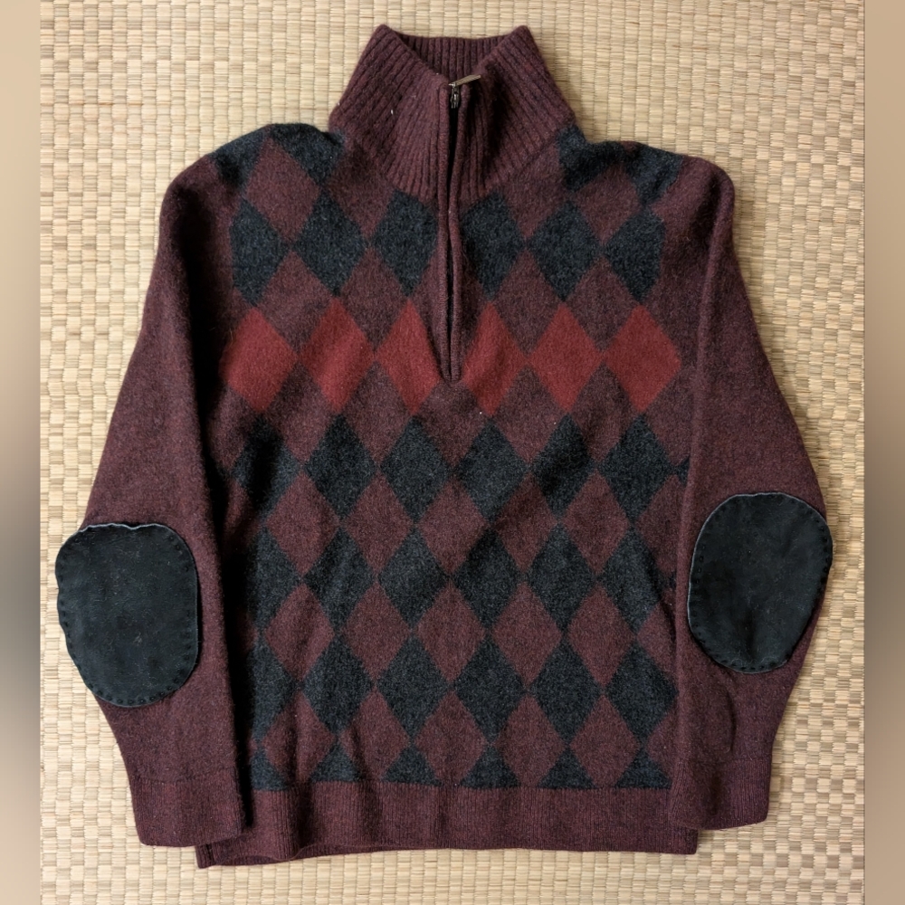 Nativeworld 1/4 Zip Possum/Merino Wool/Silk Sweater Men's Size Large Made in NZ